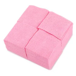 Perforowane waciki bezpyłowe do paznokci różowe 5x5 cm 250szt